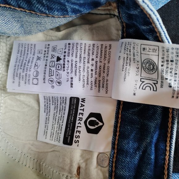 Levis Medium Wash Denim 721 High Rise Jeans Knee Holes Skinny Pant Women Size 28 - Picture 5 of 7